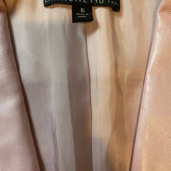 Pink silk leather jacket Size 16 - Picture 5 of 5